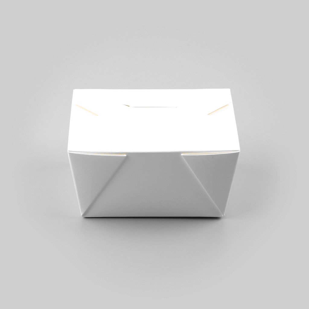 Bio Tek 30 oz Rectangle White Paper #1 Bio Box Take Out Container - 5" x 4" x 2 1/2" - 200 count box