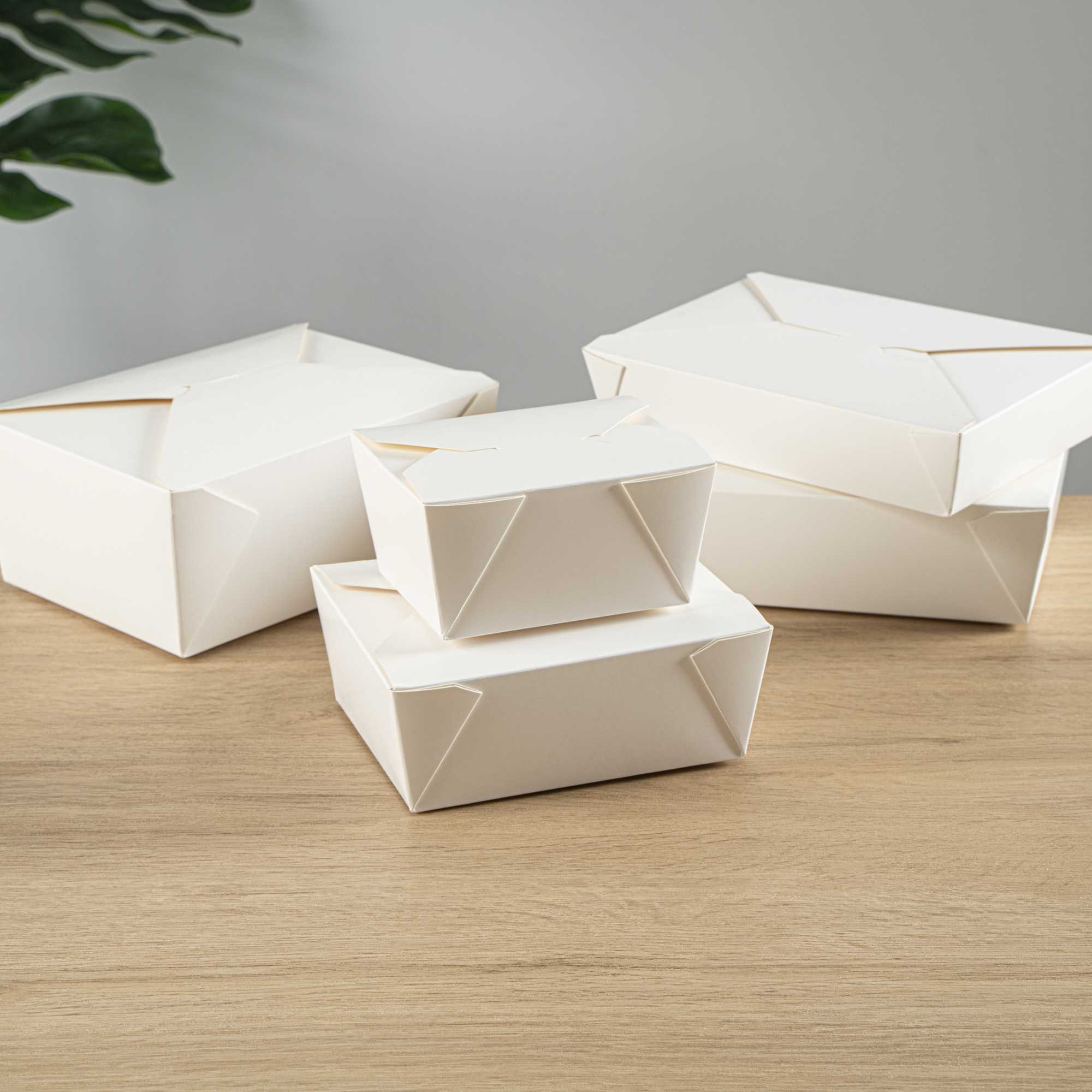 Bio Tek 30 oz Rectangle White Paper #1 Bio Box Take Out Container - 5" x 4" x 2 1/2" - 200 count box