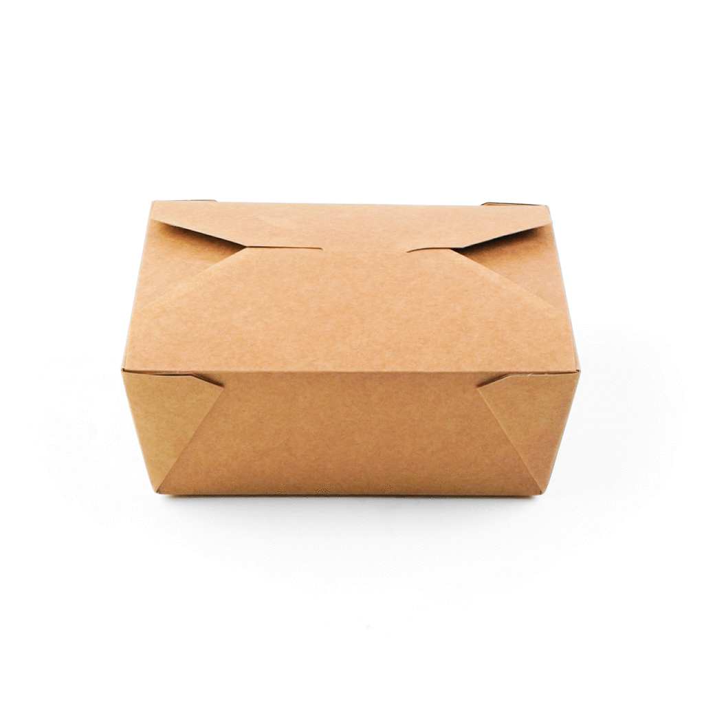 Bio Tek 45 oz Rectangle Kraft Paper #8 Bio Box Take Out Container - 6 3/4" x 5 1/2" x 2 1/2" - 200 count box