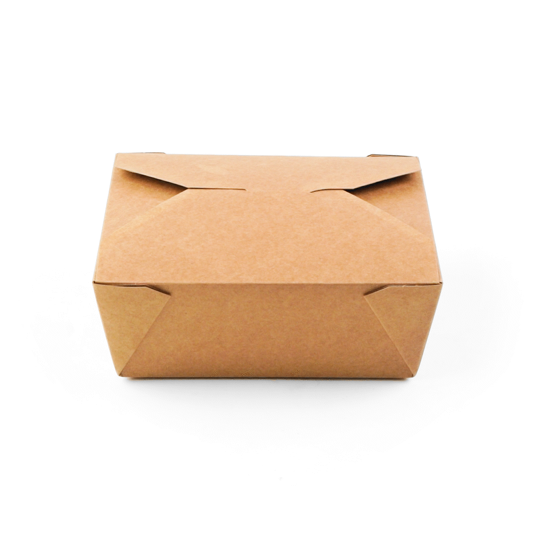 Bio Tek 45 oz Rectangle Kraft Paper #8 Bio Box Take Out Container - 6 3/4" x 5 1/2" x 2 1/2" - 200 count box