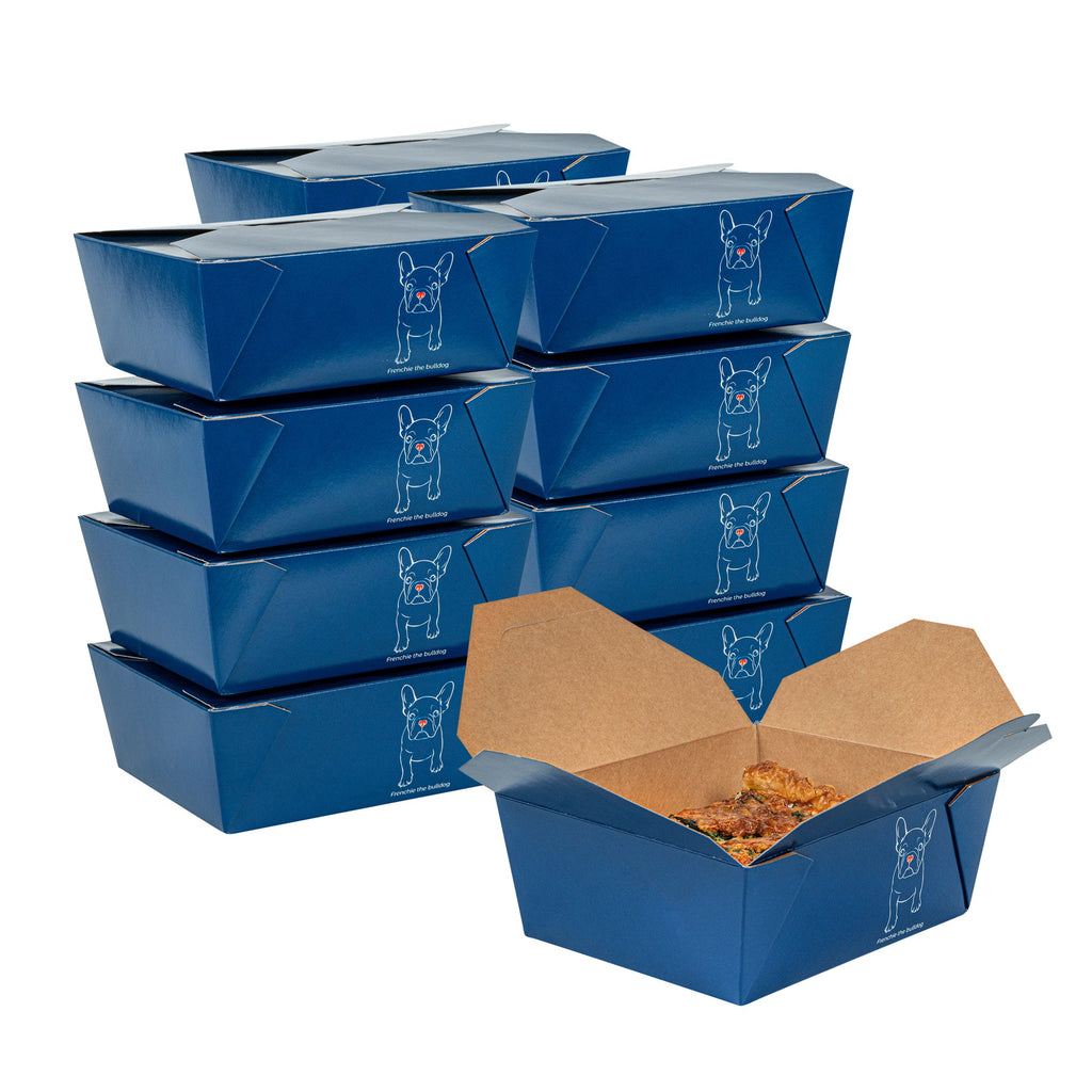 Bio Tek 45 oz Rectangle Frenchie Paper #8 Bio Box Take Out Container - 6 3/4" x 5 1/2" x 2 1/2" - 50 count box