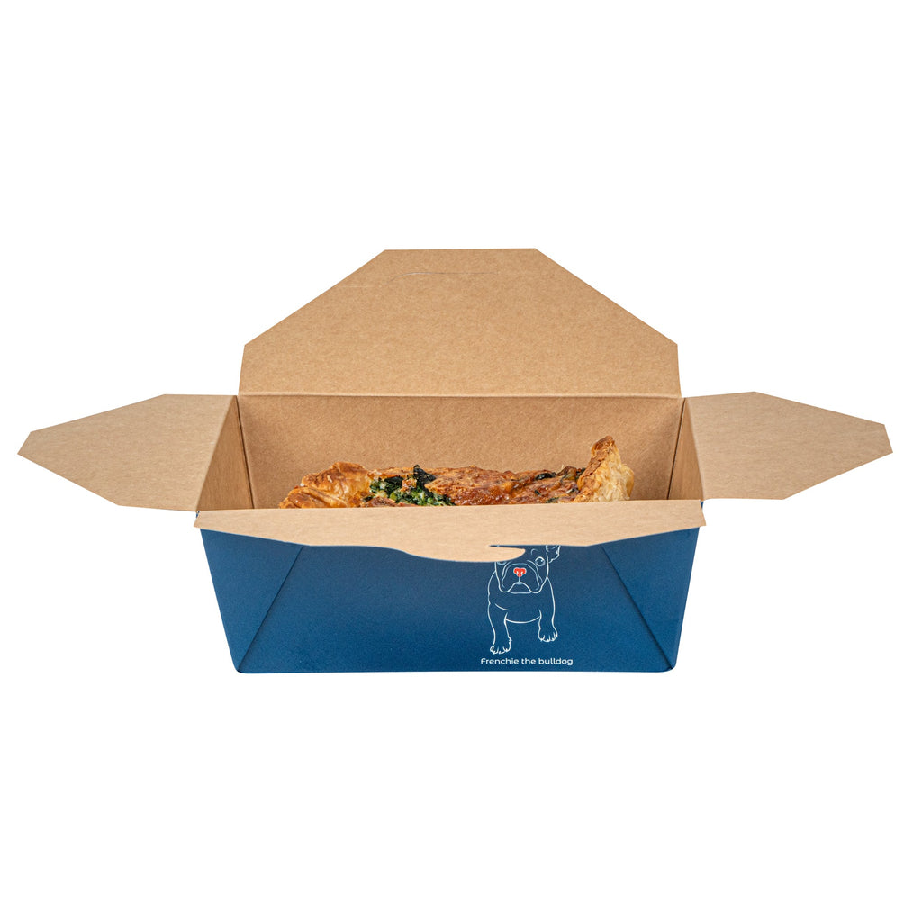Bio Tek 45 oz Rectangle Frenchie Paper #8 Bio Box Take Out Container - 6 3/4" x 5 1/2" x 2 1/2" - 50 count box