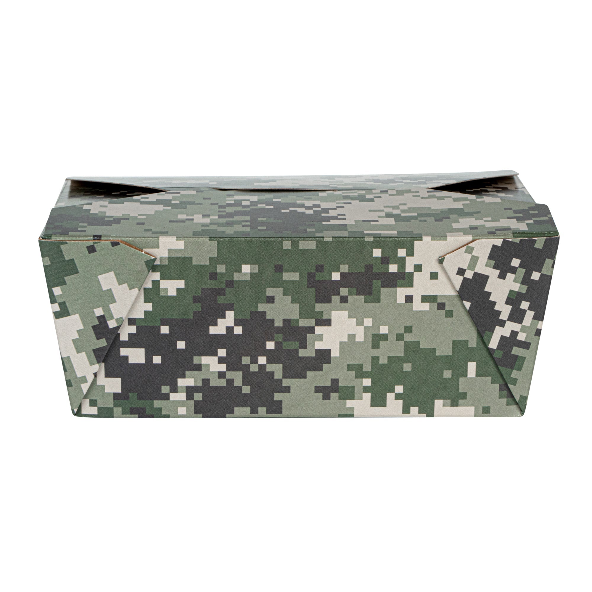 Bio Tek 45 oz Rectangle Camouflage Paper #8 Bio Box Take Out Container - 6 3/4" x 5 1/2" x 2 1/2" - 200 count box