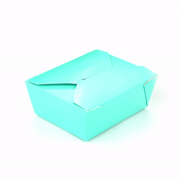 Bio Tek 45 oz Rectangle Turquoise Paper #8 Bio Box Take Out Container - 6 3/4" x 5 1/2" x 2 1/2" - 50 count box