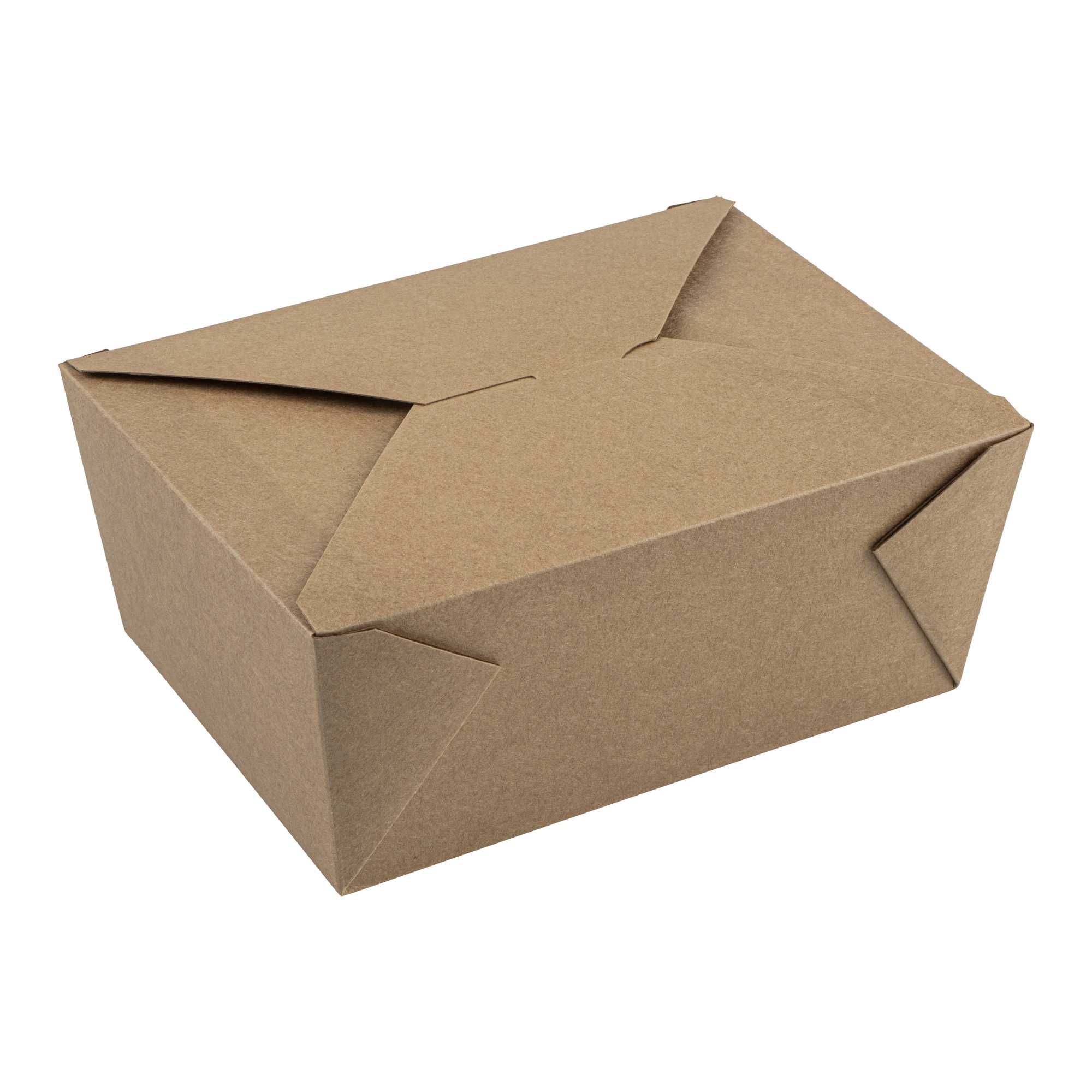 Bio Tek 98 oz Rectangle Kraft Paper #4 Bio Box Take Out Container - 8 1/2" x 6 1/4" x 3 1/2" - 50 count box