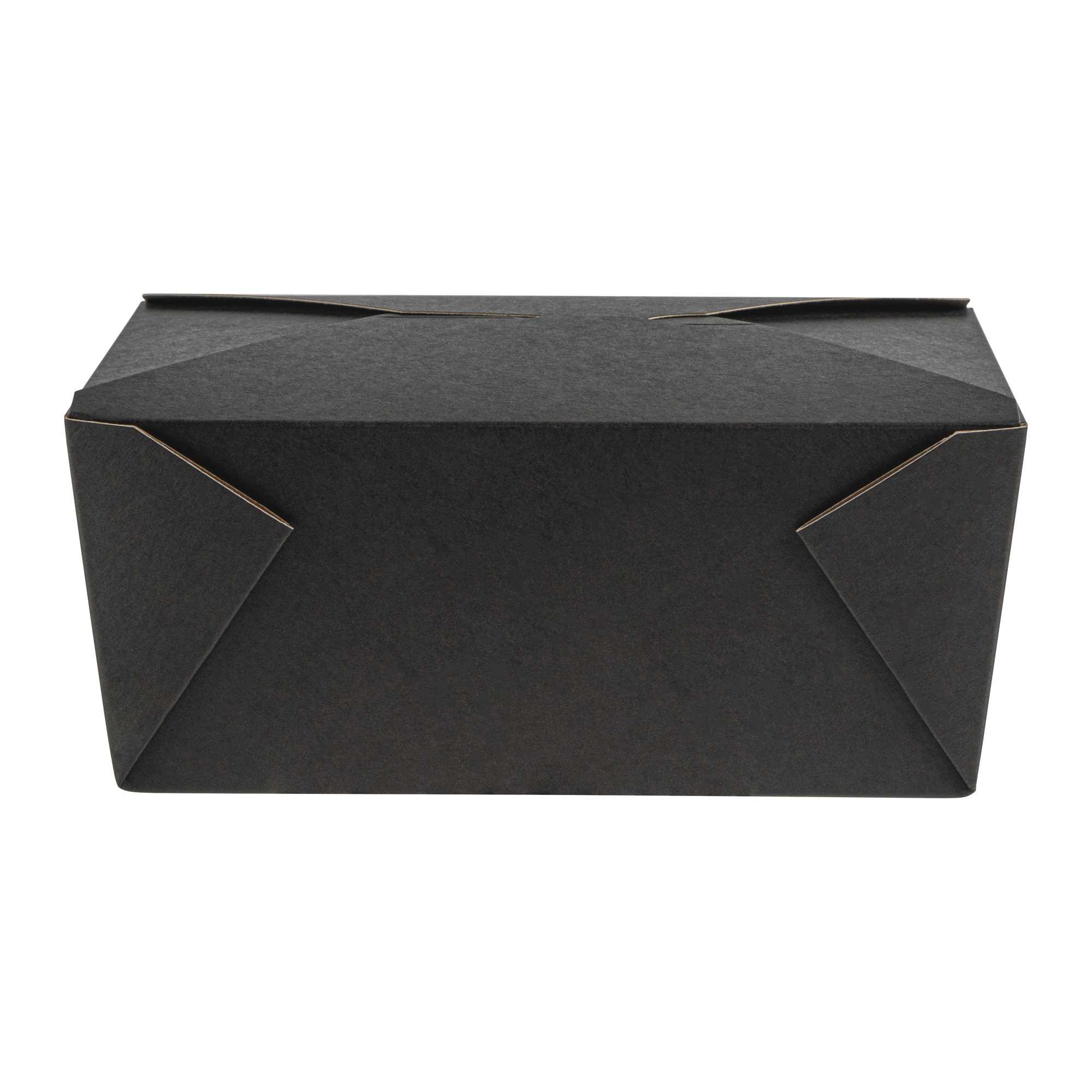 Bio Tek 98 oz Rectangle Black Paper #4 Bio Box Take Out Container - 8 1/2" x 6 1/4" x 3 1/2" - 50 count box