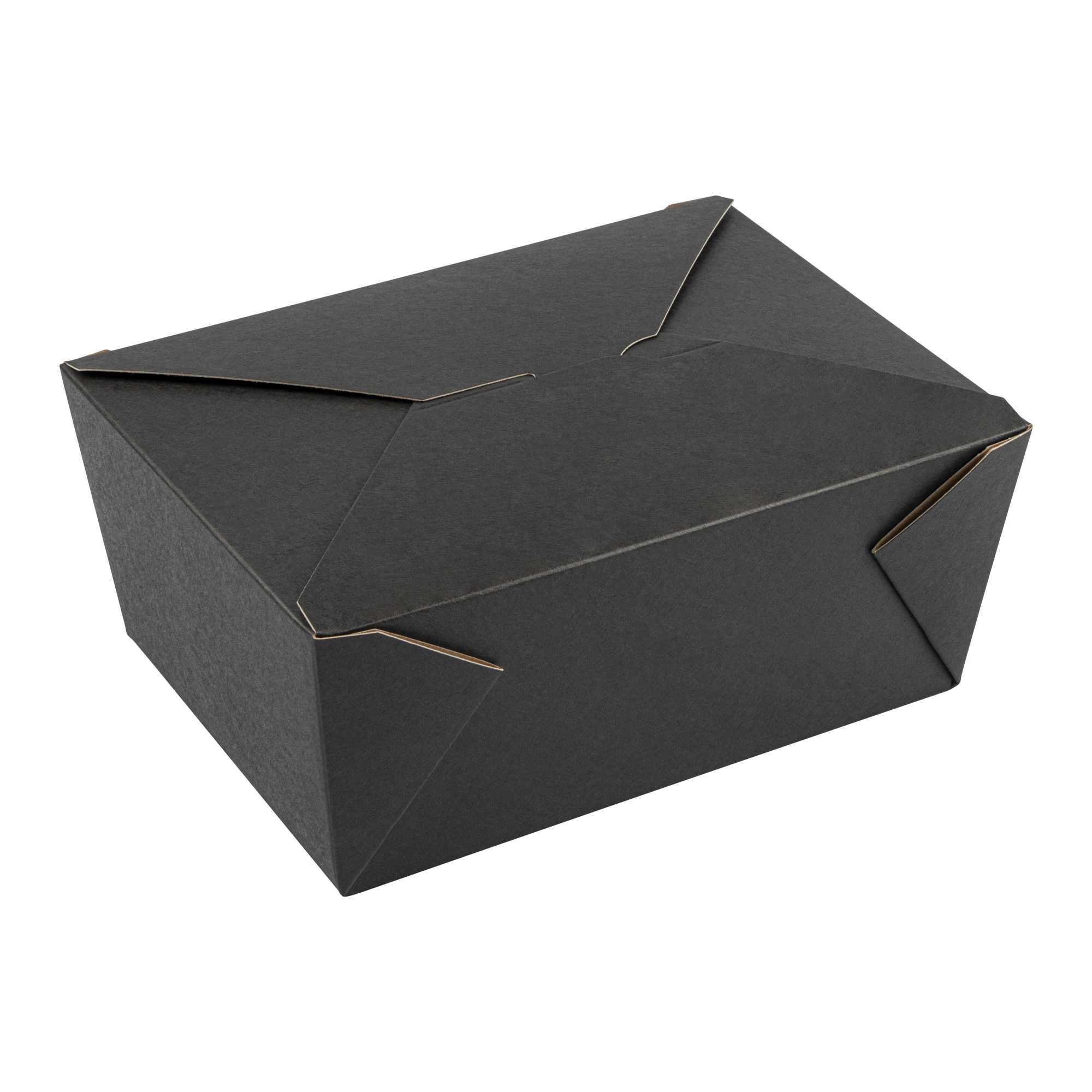 Bio Tek 98 oz Rectangle Black Paper #4 Bio Box Take Out Container - 8 1/2" x 6 1/4" x 3 1/2" - 200 count box