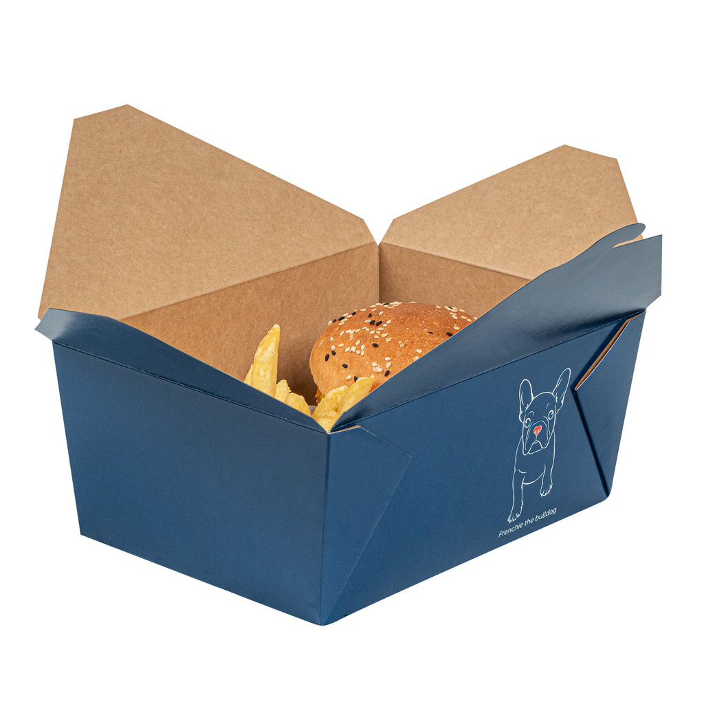 Bio Tek 98 oz Frenchie Paper #4 Bio Box Take Out Container - 8 1/2" x 6 1/4" x 3 1/2" - 200 count box