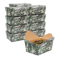 Bio Tek 98 oz Camouflage Paper #4 Bio Box Take Out Container - 8 1/2" x 6 1/4" x 3 1/2" - 200 count box