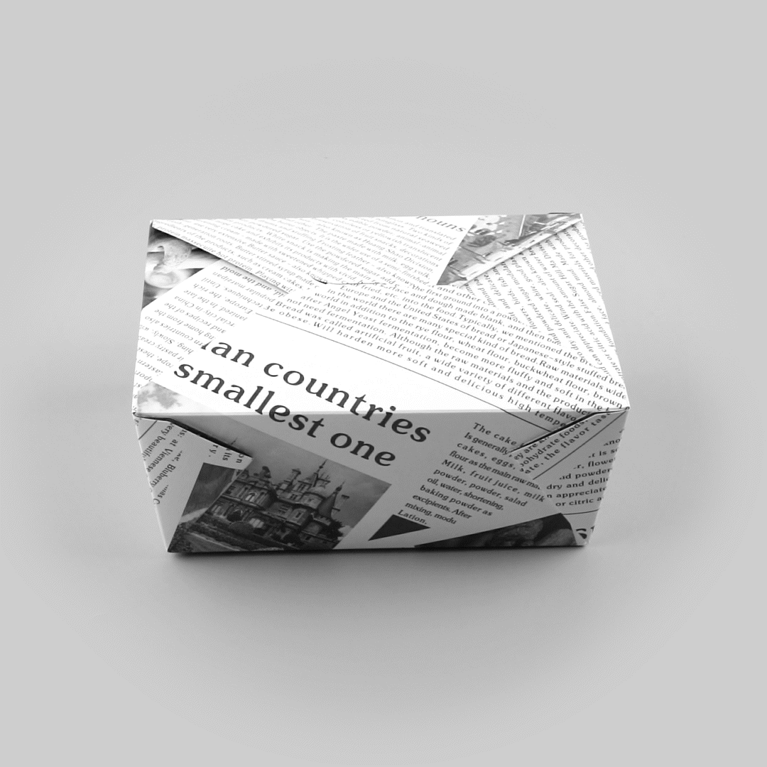 Bio Tek 98 oz Rectangle Newsprint Paper #4 Bio Box Take Out Container - 8 1/2" x 6 1/4" x 3 1/2" - 50 count box