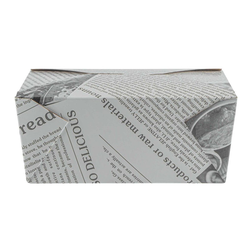 Bio Tek 98 oz Rectangle Newsprint Paper #4 Bio Box Take Out Container - 8 1/2" x 6 1/4" x 3 1/2" - 50 count box