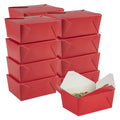 Bio Tek 98 oz Rectangle Red Paper #4 Bio Box Take Out Container - 8 1/2" x 6 1/4" x 3 1/2" - 50 count box