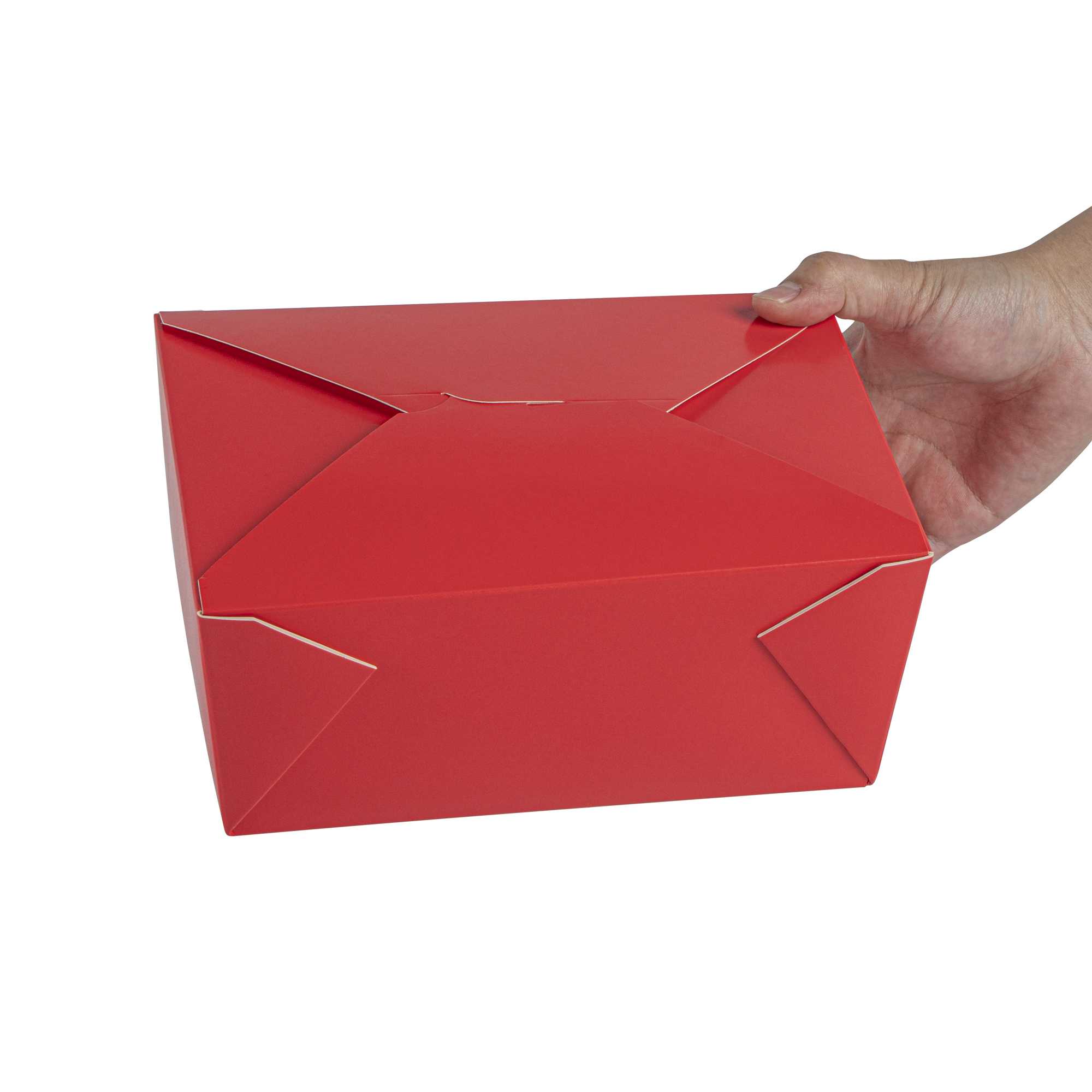 Bio Tek 98 oz Rectangle Red Paper #4 Bio Box Take Out Container - 8 1/2" x 6 1/4" x 3 1/2" - 50 count box