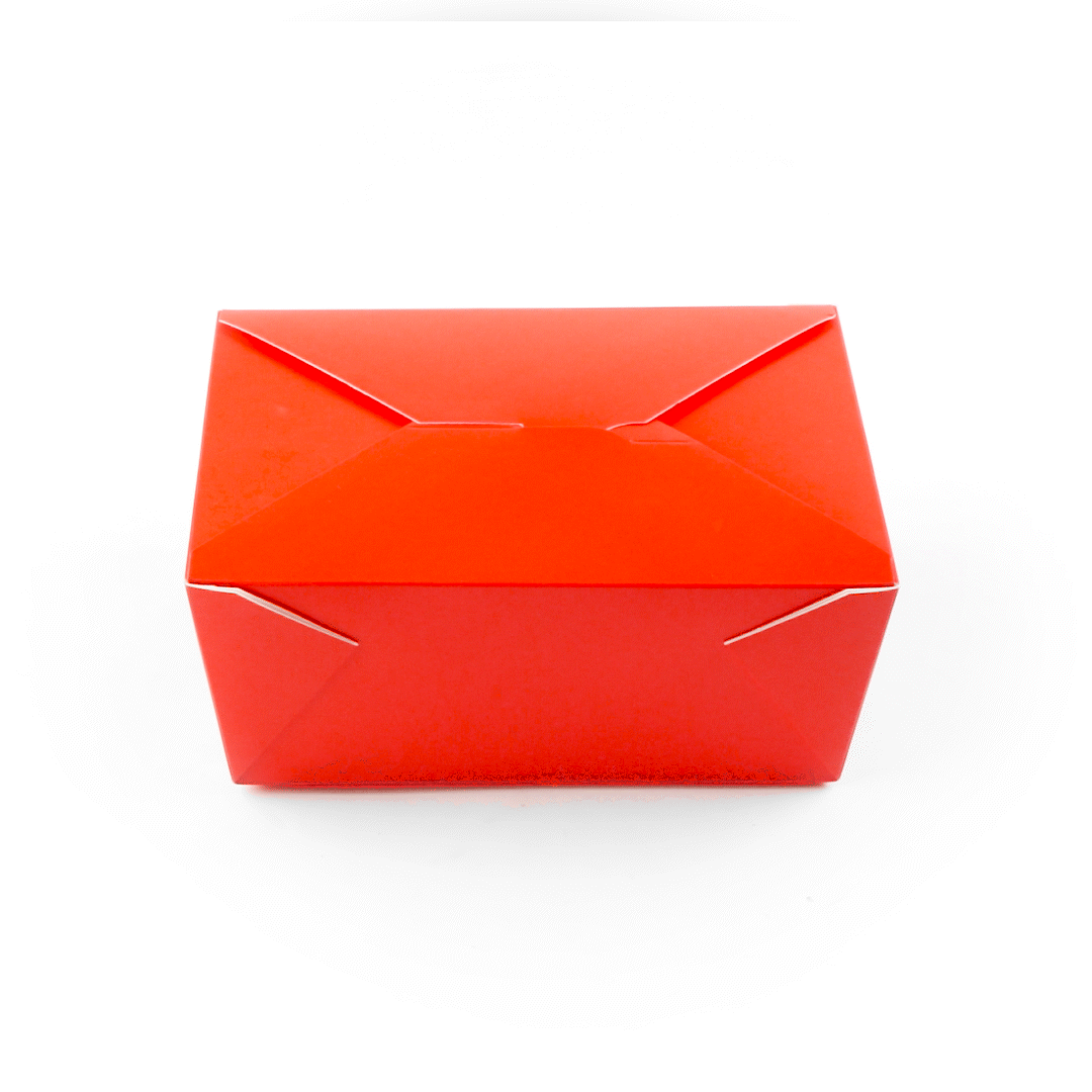 Bio Tek 98 oz Rectangle Red Paper #4 Bio Box Take Out Container - 8 1/2" x 6 1/4" x 3 1/2" - 50 count box