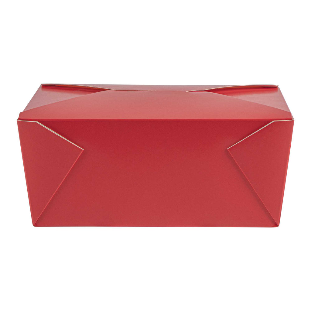 Bio Tek 98 oz Rectangle Red Paper #4 Bio Box Take Out Container - 8 1/2" x 6 1/4" x 3 1/2" - 50 count box
