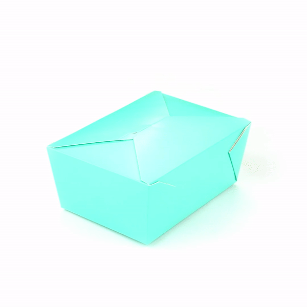 Bio Tek 98 oz Rectangle Turquoise Paper #4 Bio Box Take Out Container - 8 1/2" x 6 1/4" x 3 1/2" - 50 count box