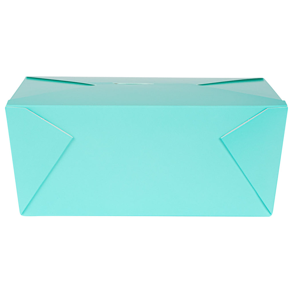 Bio Tek 98 oz Rectangle Turquoise Paper #4 Bio Box Take Out Container - 8 1/2" x 6 1/4" x 3 1/2" - 50 count box