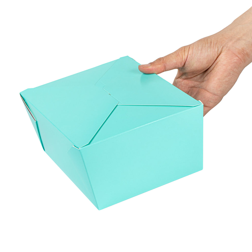 Bio Tek 98 oz Rectangle Turquoise Paper #4 Bio Box Take Out Container - 8 1/2" x 6 1/4" x 3 1/2" - 200 count box