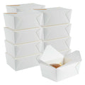 Bio Tek 98 oz Rectangle White Paper #4 Bio Box Take Out Container - 8 1/2" x 6 1/4" x 3 1/2" - 50 count box