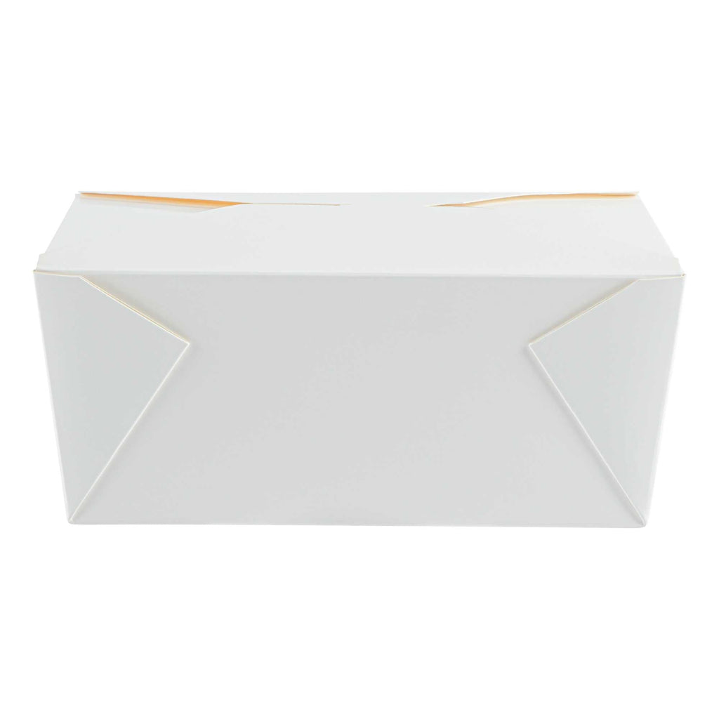 Bio Tek 98 oz Rectangle White Paper #4 Bio Box Take Out Container - 8 1/2" x 6 1/4" x 3 1/2" - 50 count box