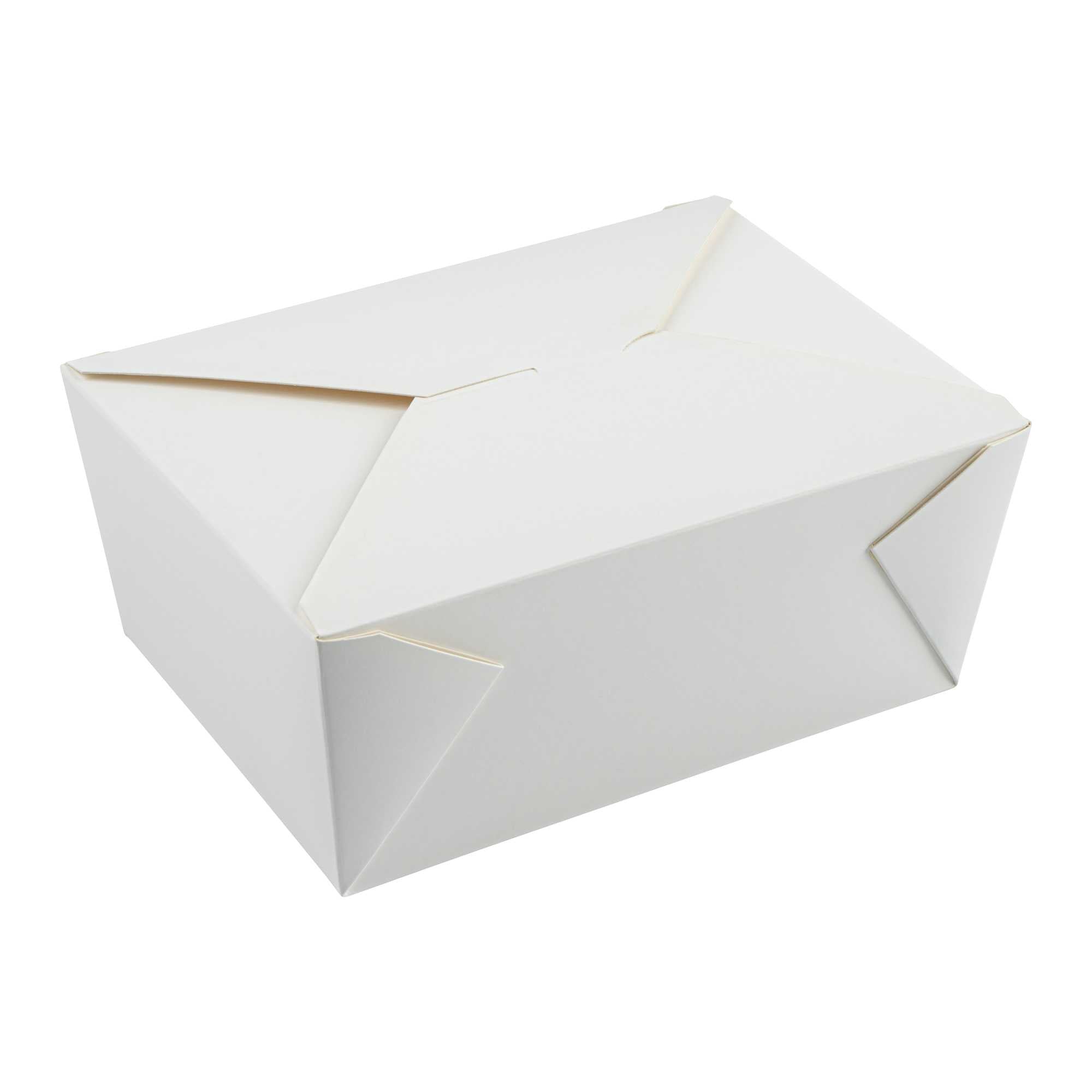Bio Tek 98 oz Rectangle White Paper #4 Bio Box Take Out Container - 8 1/2" x 6 1/4" x 3 1/2" - 200 count box