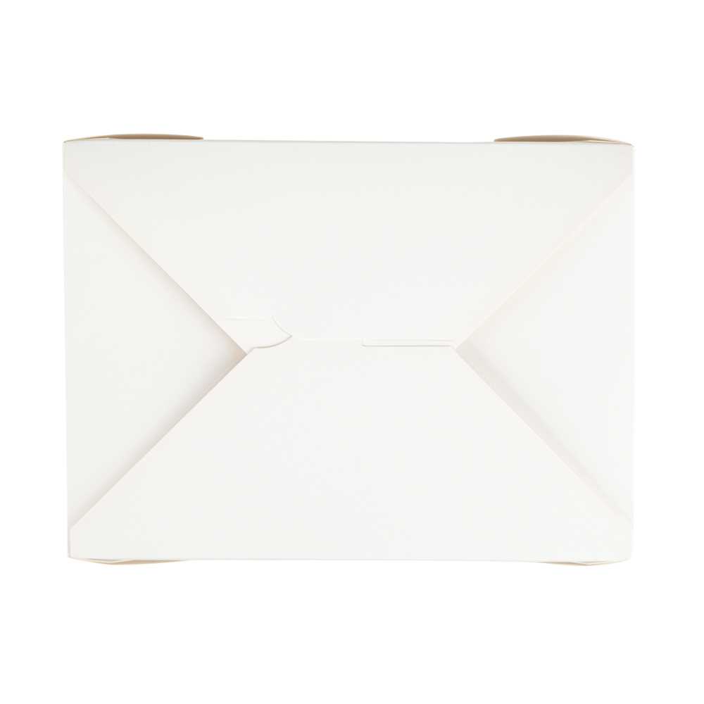 Bio Tek 98 oz Rectangle White Paper #4 Bio Box Take Out Container - 8 1/2" x 6 1/4" x 3 1/2" - 200 count box