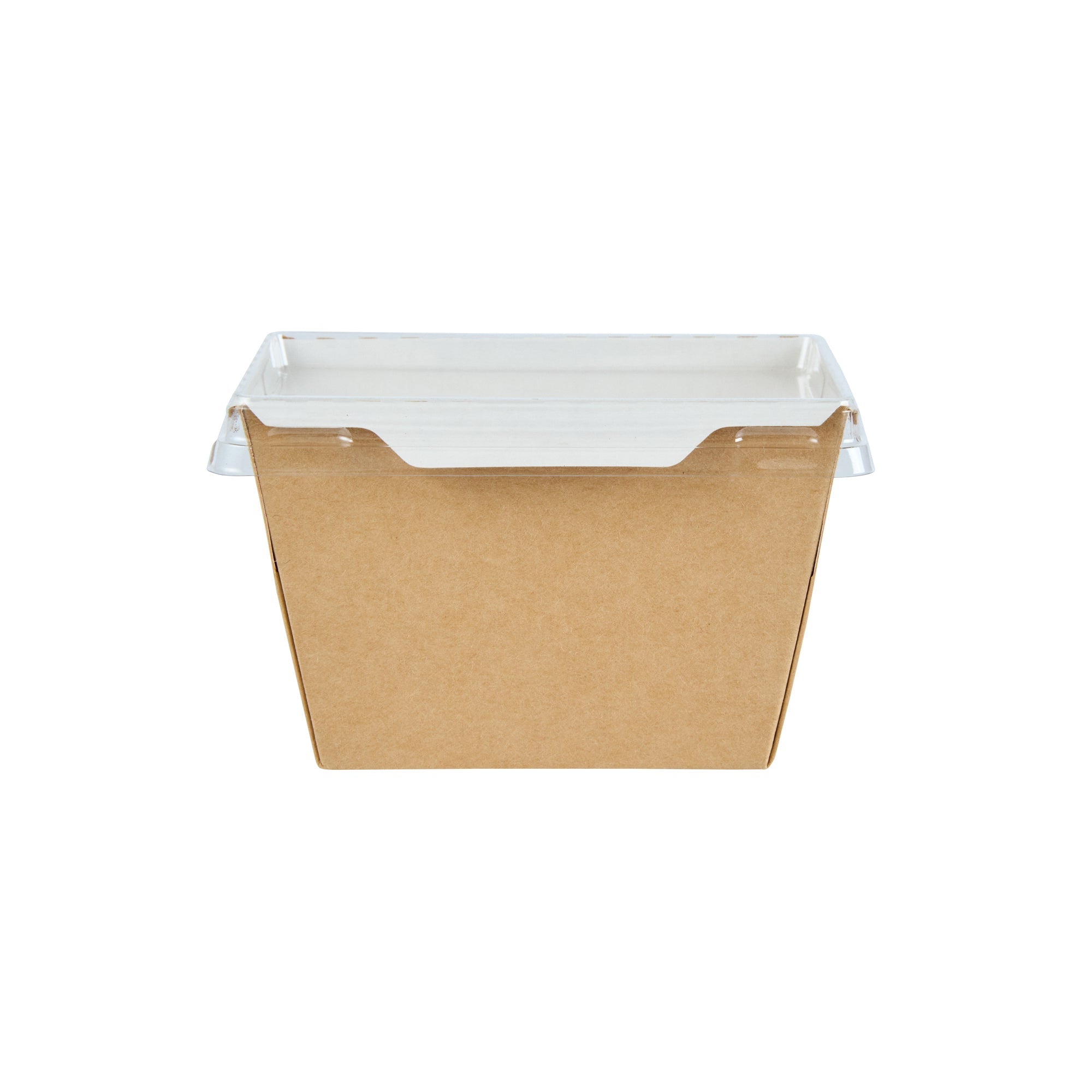 Cafe Vision 17 oz Rectangle Kraft Paper Small Click Lock Container - 4 1/4" x 3 1/4" x 2 3/4" - 50 count box