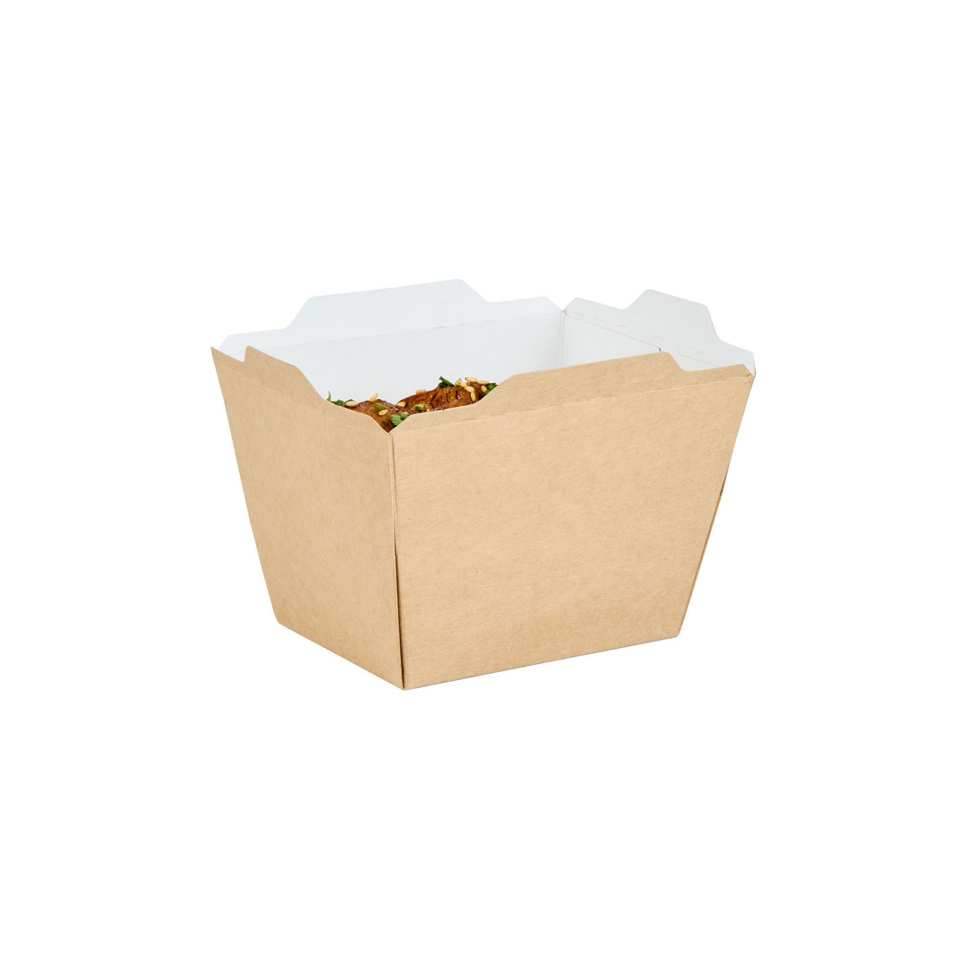 Cafe Vision 17 oz Rectangle Kraft Paper Small Click Lock Container - 4 1/4" x 3 1/4" x 2 3/4" - 200 count box