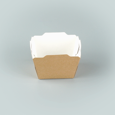 Cafe Vision 17 oz Rectangle Kraft Paper Small Click Lock Container - 4 1/4" x 3 1/4" x 2 3/4" - 200 count box