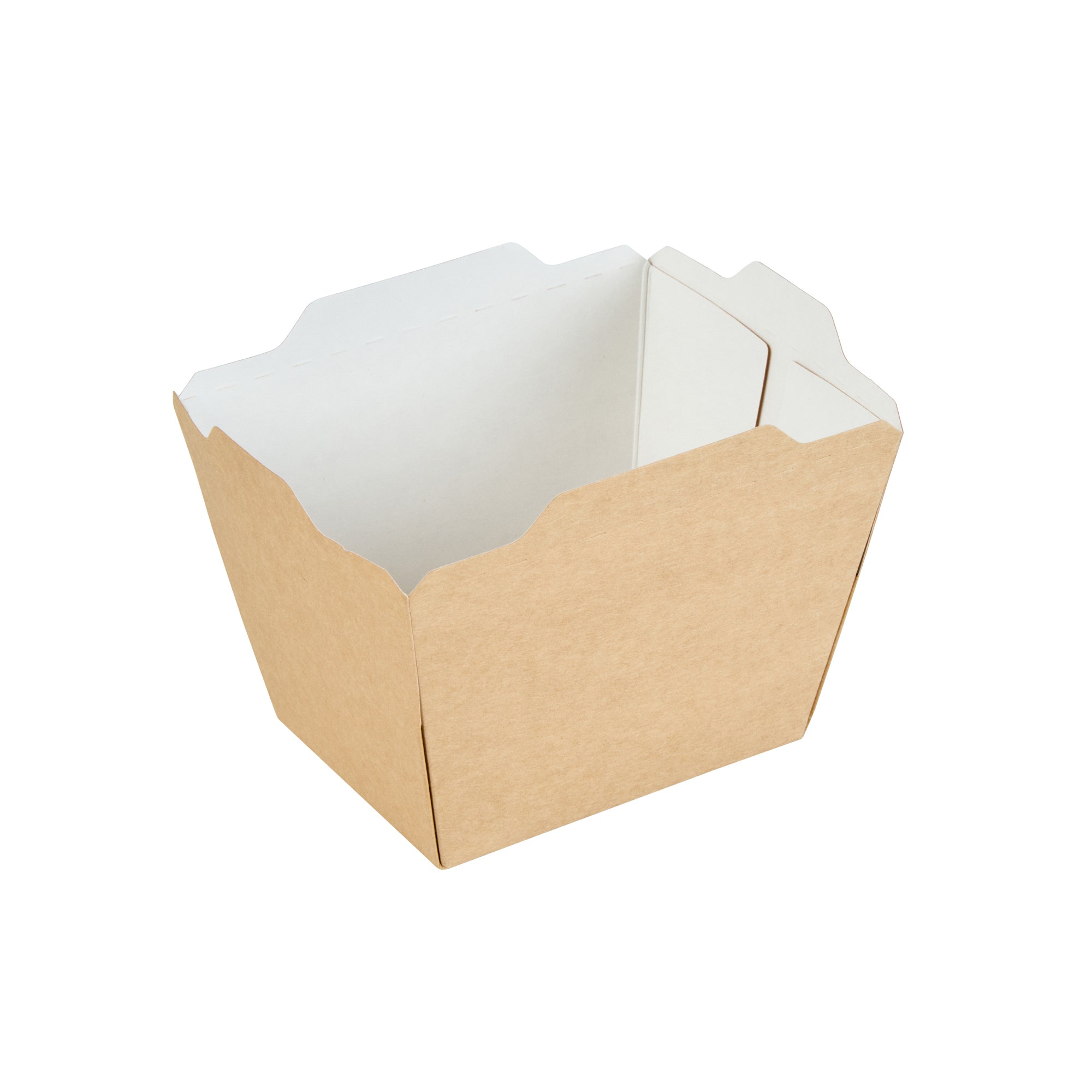 Cafe Vision 17 oz Rectangle Kraft Paper Small Click Lock Container - 4 1/4" x 3 1/4" x 2 3/4" - 200 count box