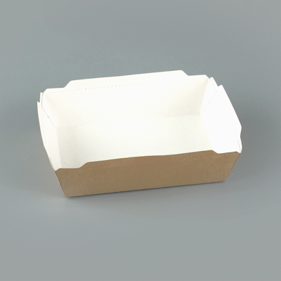 Cafe Vision 34 oz Rectangle Kraft Paper Medium Click Lock Container - 7 1/2" x 5 1/2" x 1 3/4" - 50 count box