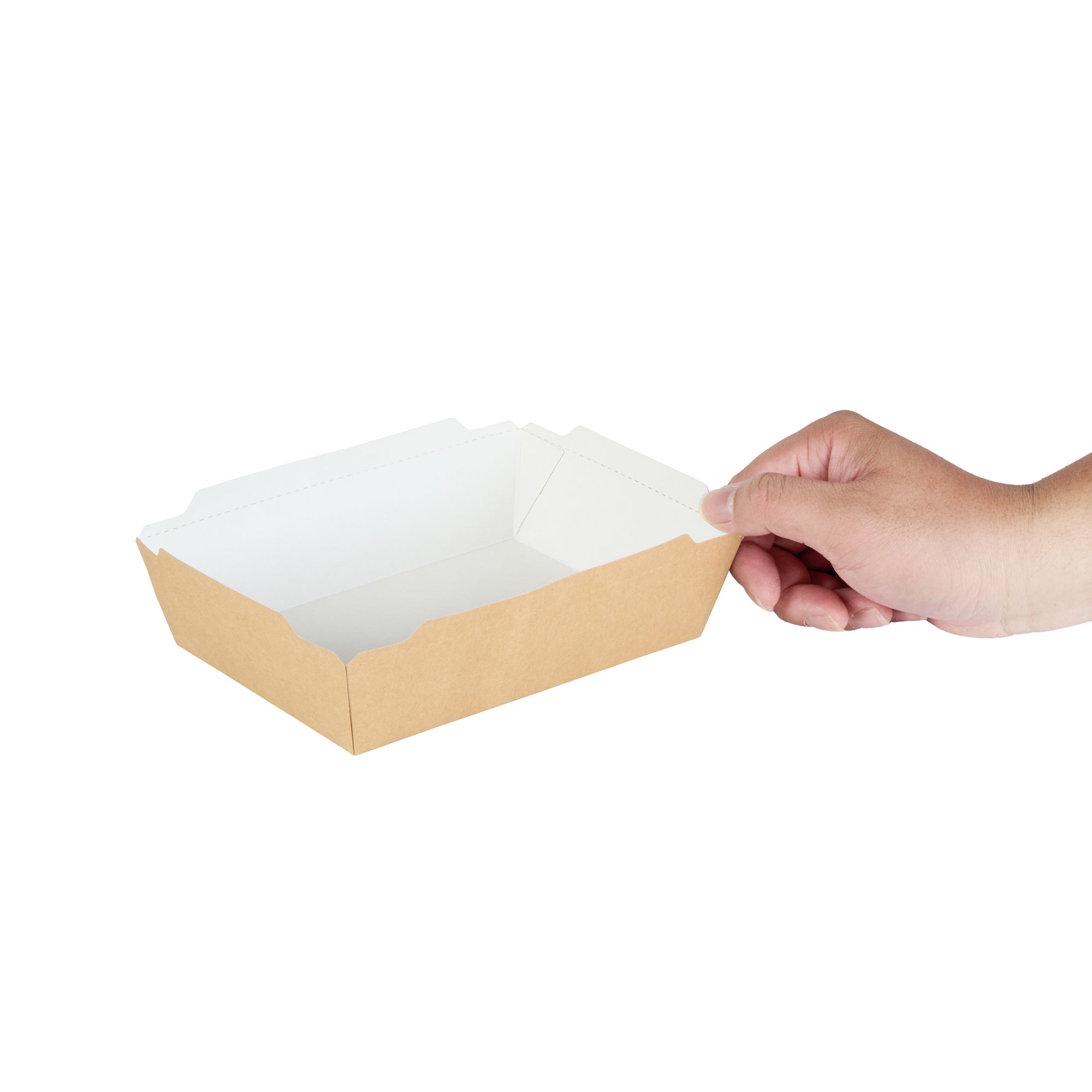 Cafe Vision 34 oz Rectangle Kraft Paper Medium Click Lock Container - 7 1/2" x 5 1/2" x 1 3/4" - 200 count box