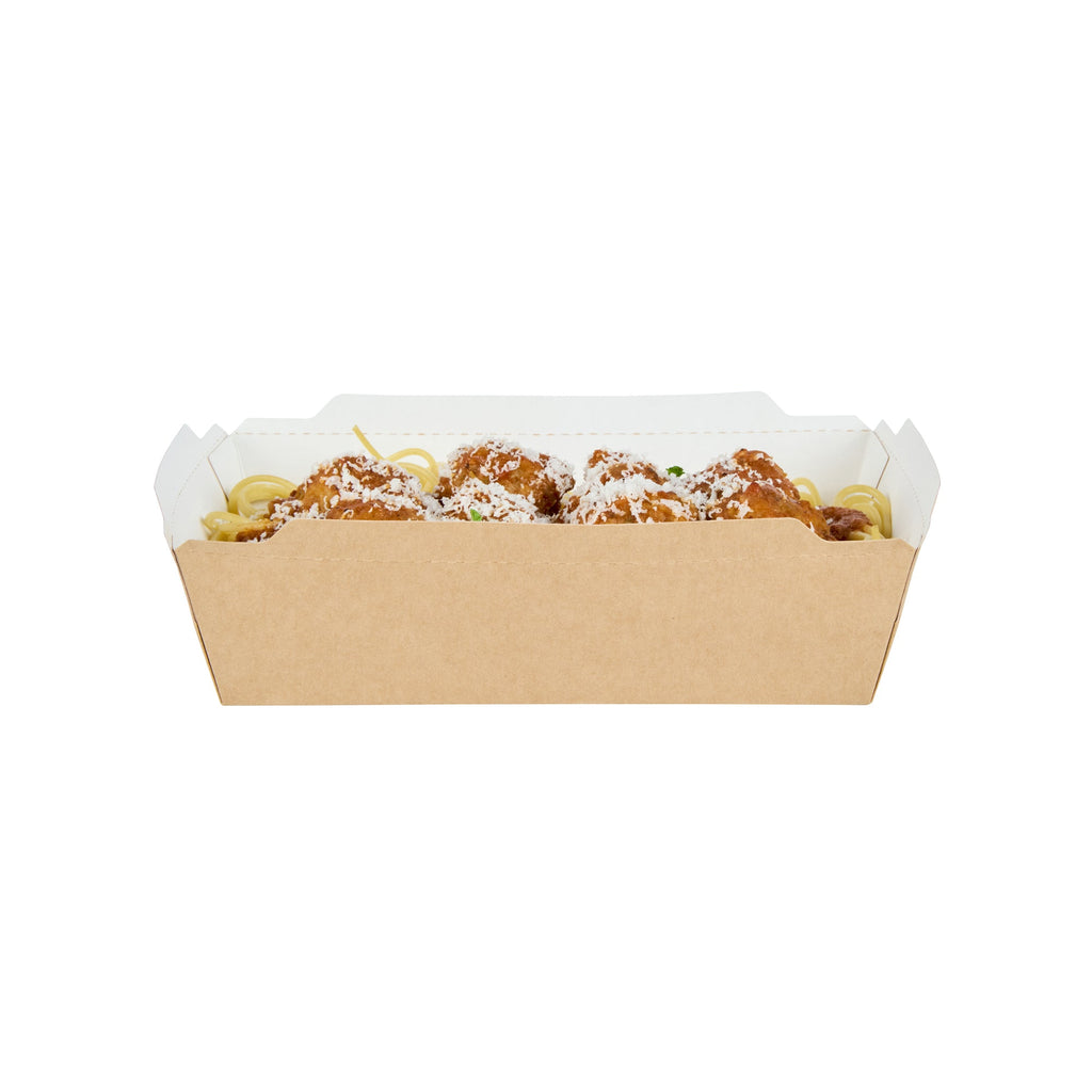 Cafe Vision 34 oz Rectangle Kraft Paper Medium Click Lock Container - 7 1/2" x 5 1/2" x 1 3/4" - 200 count box