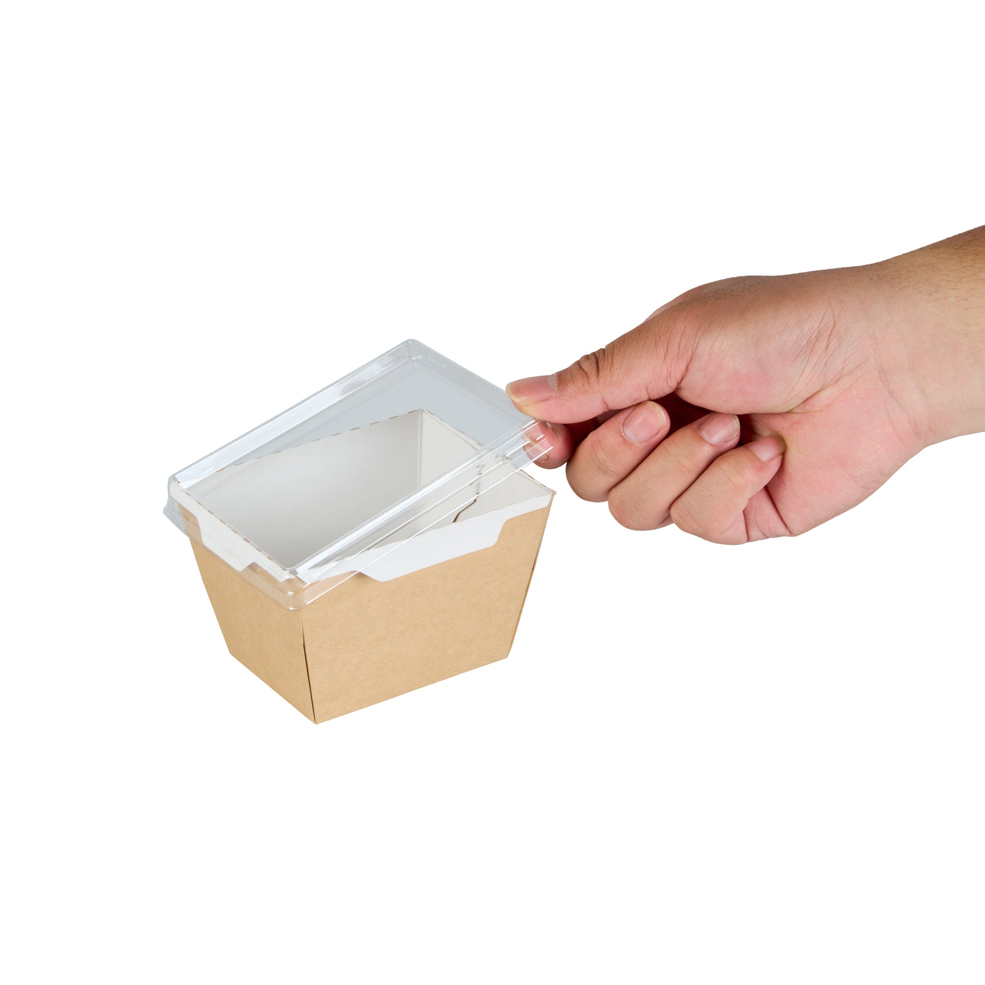 Cafe Vision Rectangle Clear Plastic Lid - Fits Small Click Lock Container - 50 count box