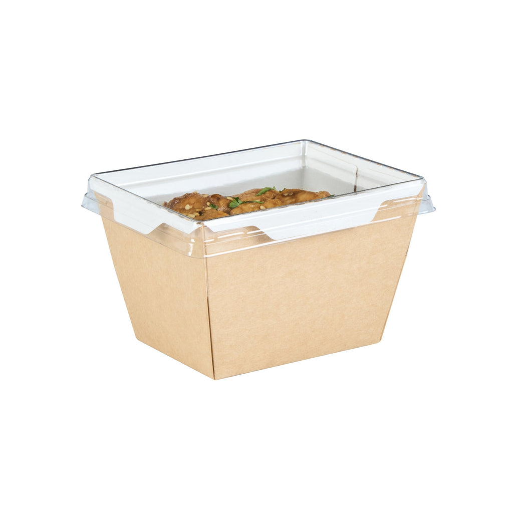 Cafe Vision Rectangle Clear Plastic Lid - Fits Small Click Lock Container - 50 count box