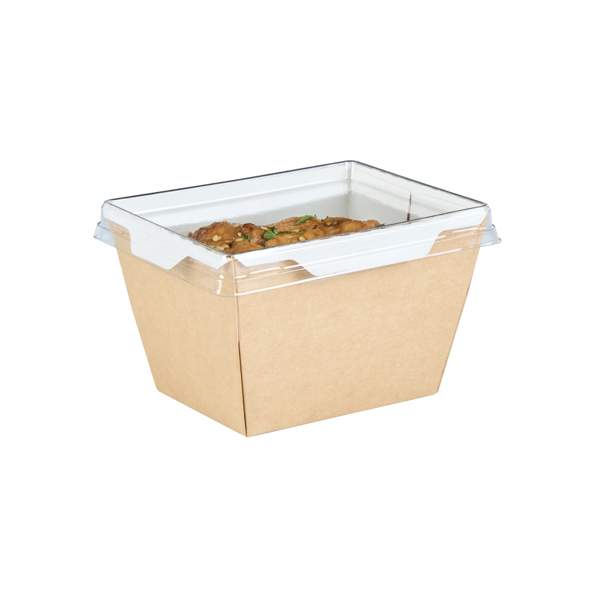 Cafe Vision Rectangle Clear Plastic Lid - Fits Small Click Lock Container - 50 count box