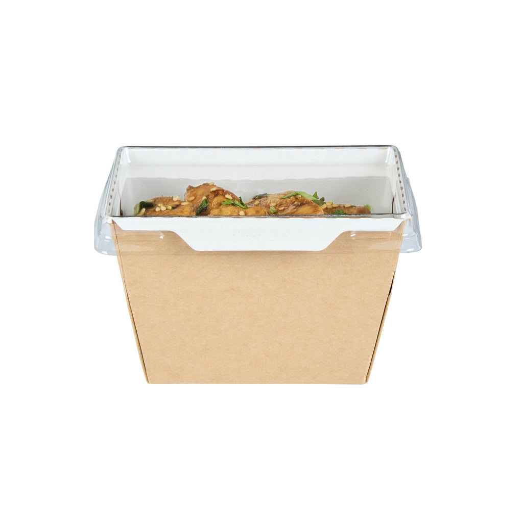 Cafe Vision Rectangle Clear Plastic Lid - Fits Small Click Lock Container - 200 count box