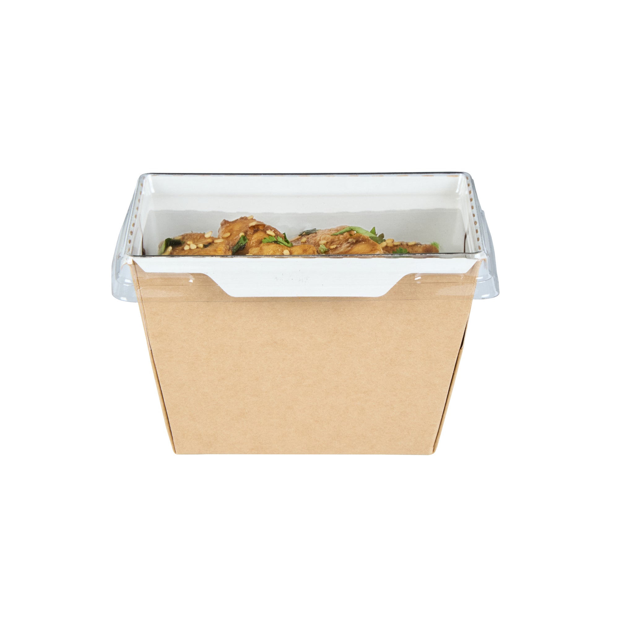Cafe Vision Rectangle Clear Plastic Lid - Fits Small Click Lock Container - 200 count box