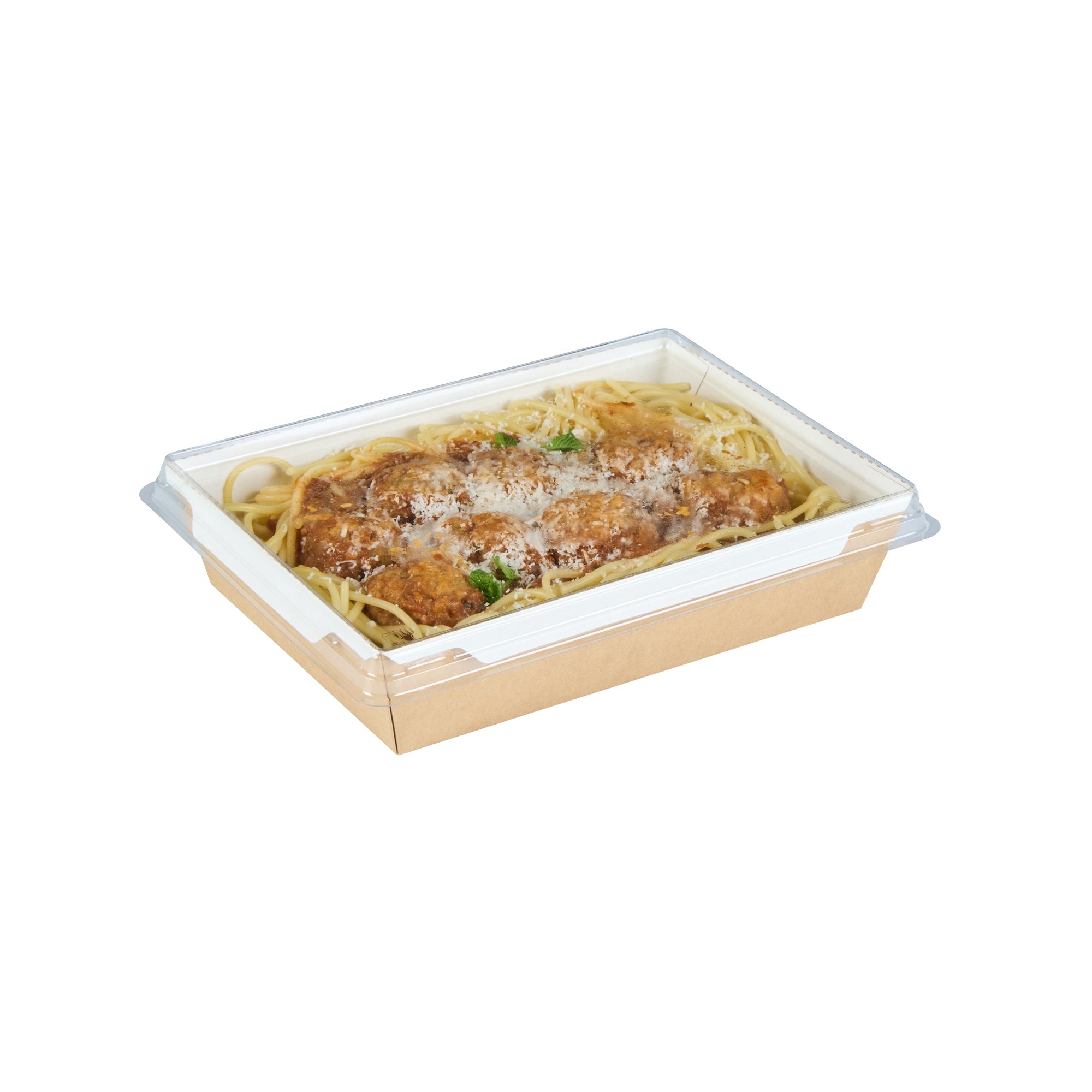 Cafe Vision Rectangle Clear Plastic Lid - Fits Medium Click Lock Container - 200 count box