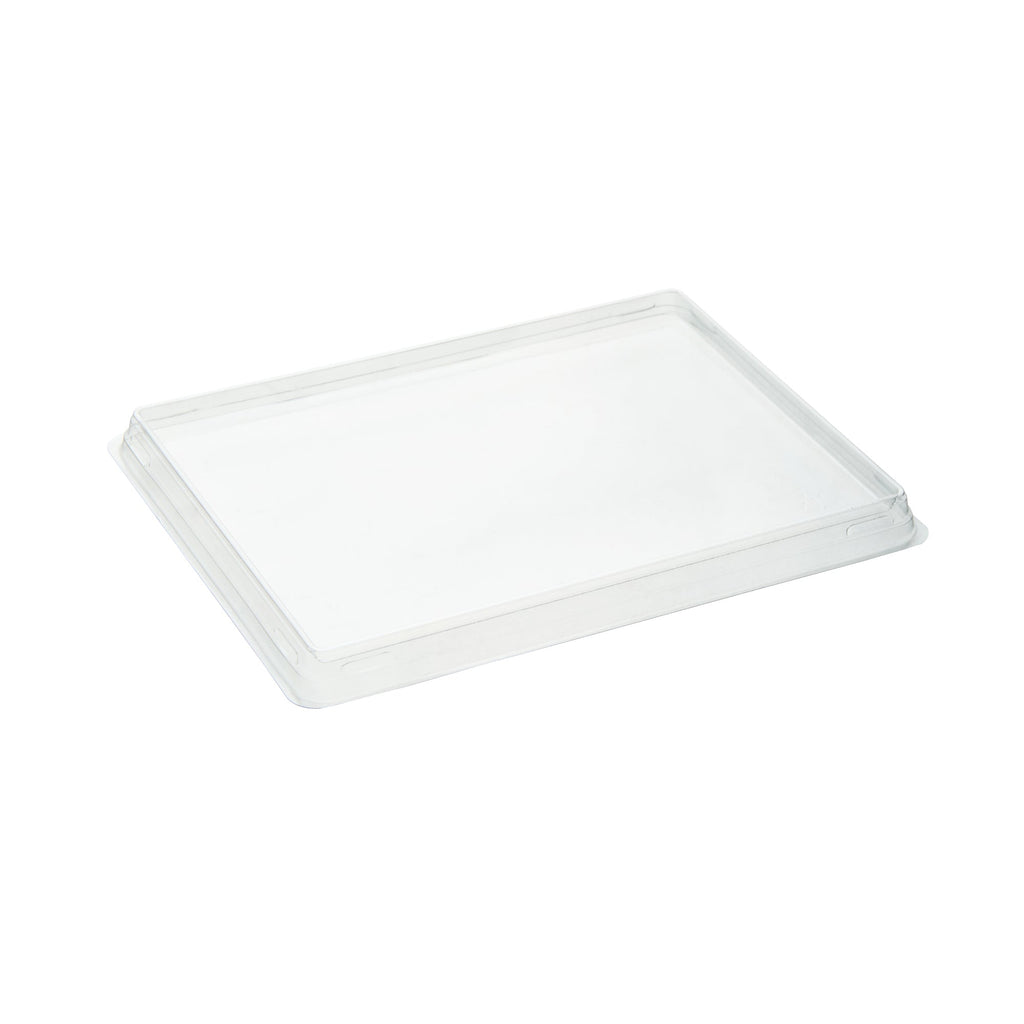 Cafe Vision Rectangle Clear Plastic Lid - Fits Medium Click Lock Container - 50 count box