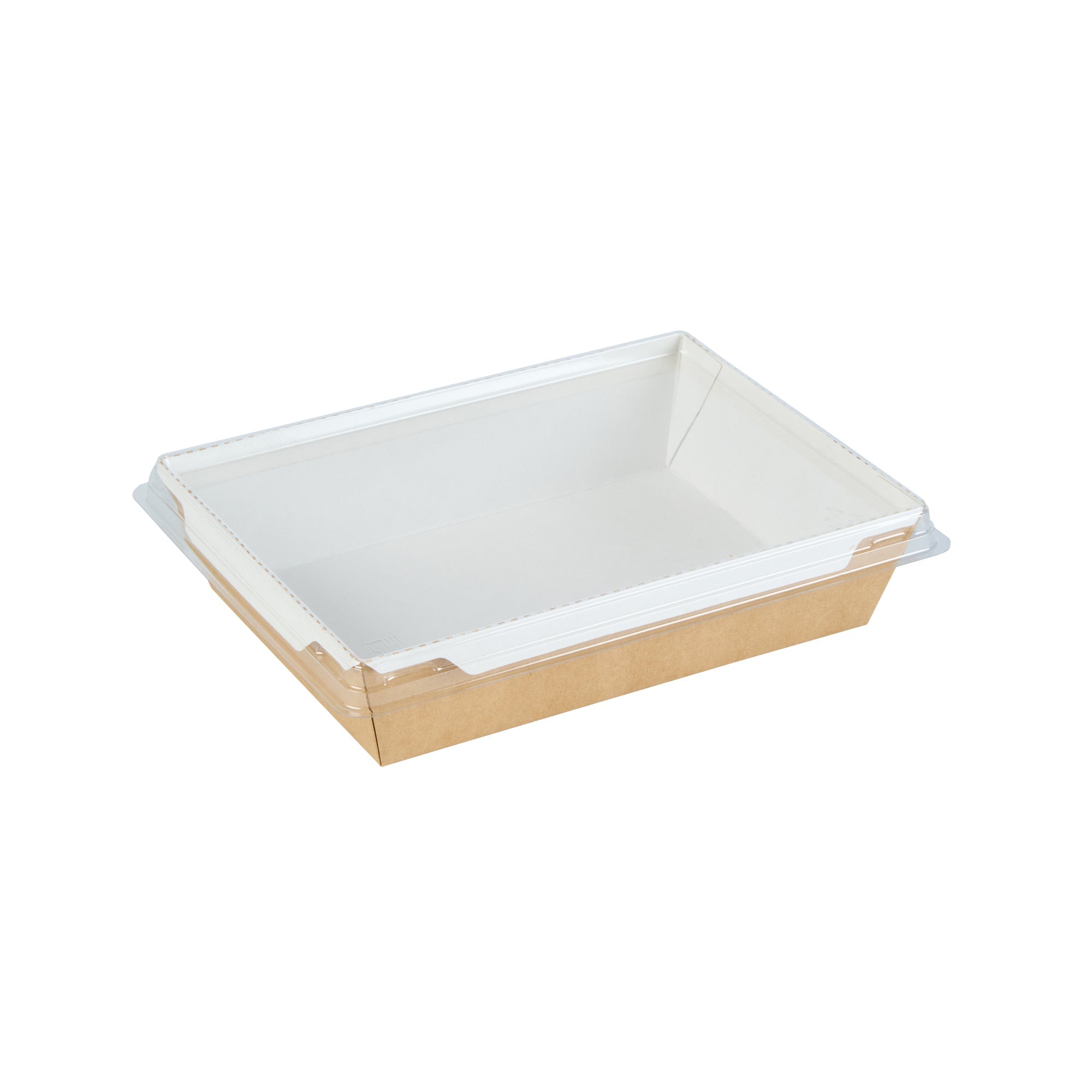 Cafe Vision Rectangle Clear Plastic Lid - Fits Medium Click Lock Container - 50 count box