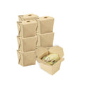 Bio Tek 8 oz Square Kraft Paper Noodle Take Out Container - 2 3/4" x 2 1/4" x 2 1/2" - 200 count box
