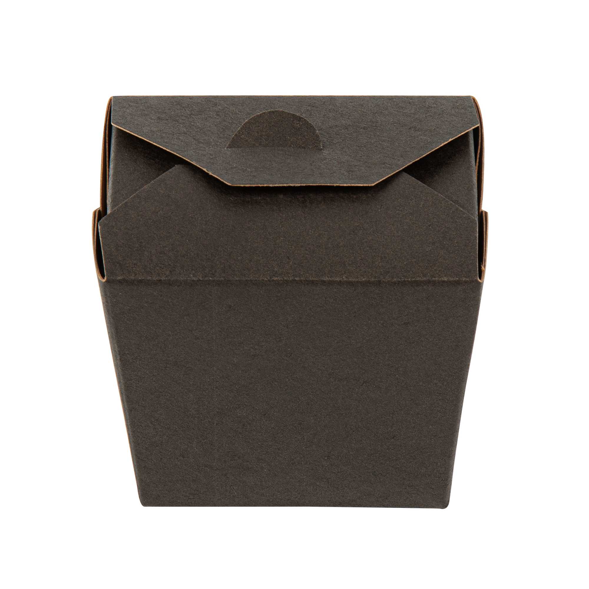 Bio Tek 8 oz Square Black Paper Noodle Take Out Container - 2 3/4" x 2 1/4" x 2 1/2" - 25 count box