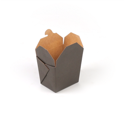 Bio Tek 8 oz Square Black Paper Noodle Take Out Container - 2 3/4" x 2 1/4" x 2 1/2" - 200 count box