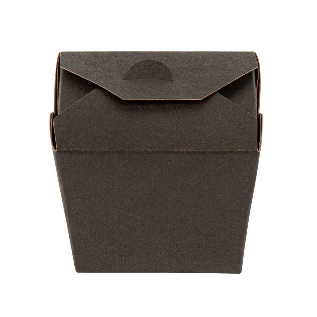 Bio Tek 8 oz Square Black Paper Noodle Take Out Container - 2 3/4" x 2 1/4" x 2 1/2" - 200 count box