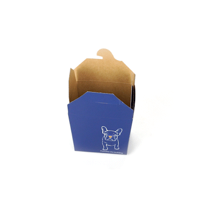 Bio Tek 8 oz Square Frenchie Paper Noodle Take Out Container - 2 3/4" x 2 1/4" x 2 1/2" - 200 count box