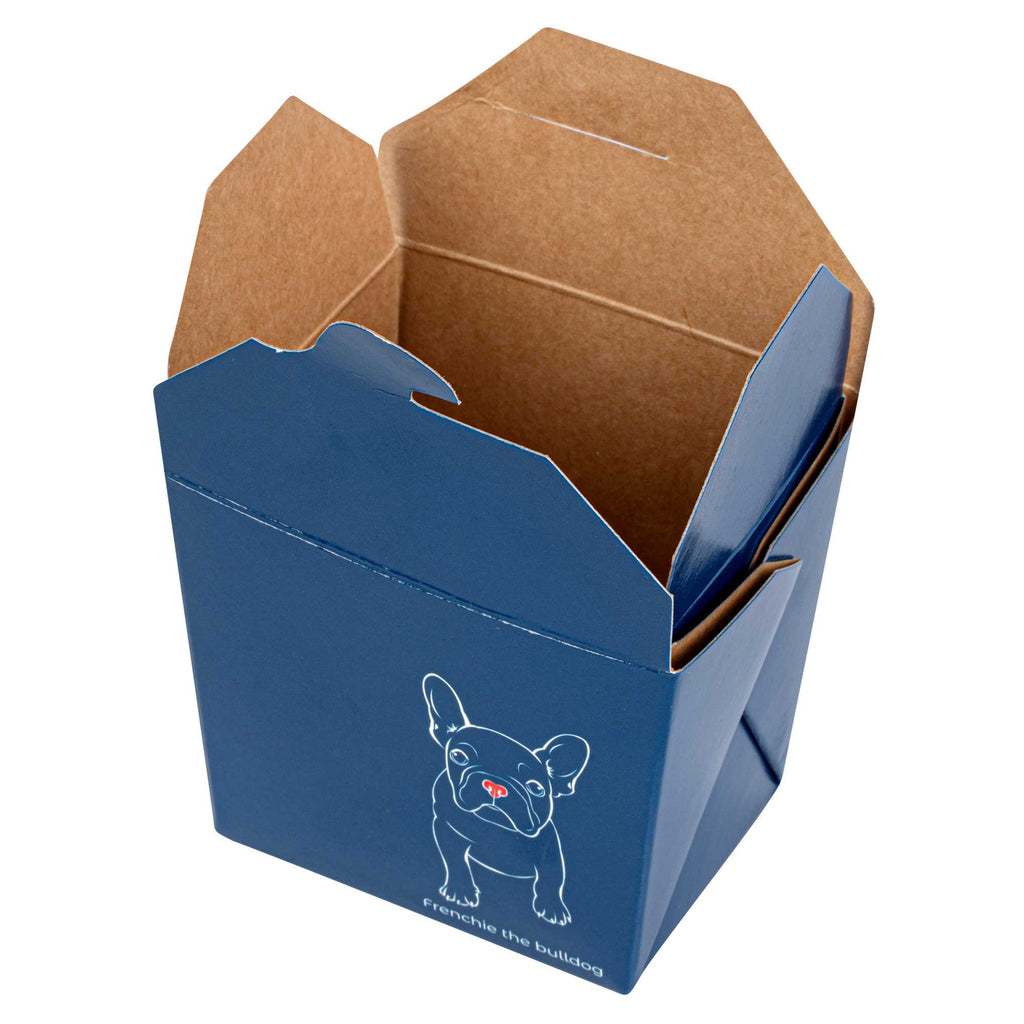 Bio Tek 8 oz Square Frenchie Paper Noodle Take Out Container - 2 3/4" x 2 1/4" x 2 1/2" - 200 count box
