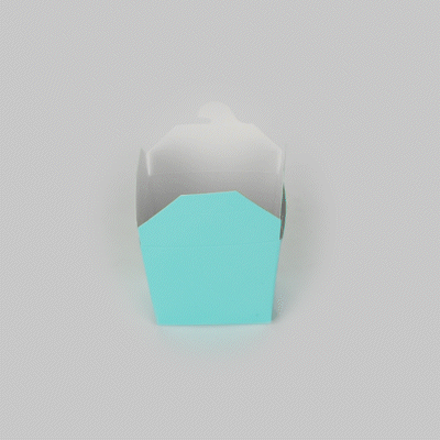 Bio Tek 8 oz Square Turquoise Paper Noodle Take Out Container - 2 3/4" x 2 1/4" x 2 1/2" - 200 count box