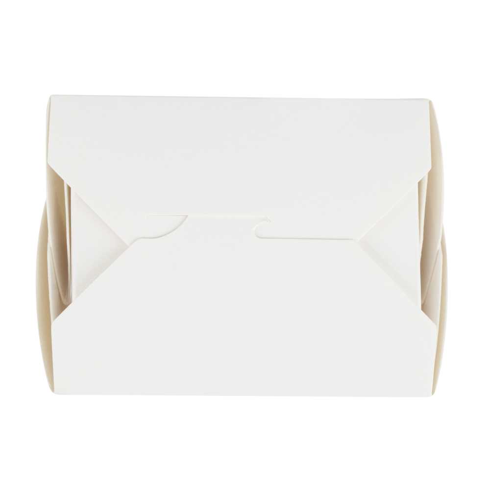 Bio Tek 8 oz Square White Paper Noodle Take Out Container - 2 3/4" x 2 1/4" x 2 1/2" - 25 count box