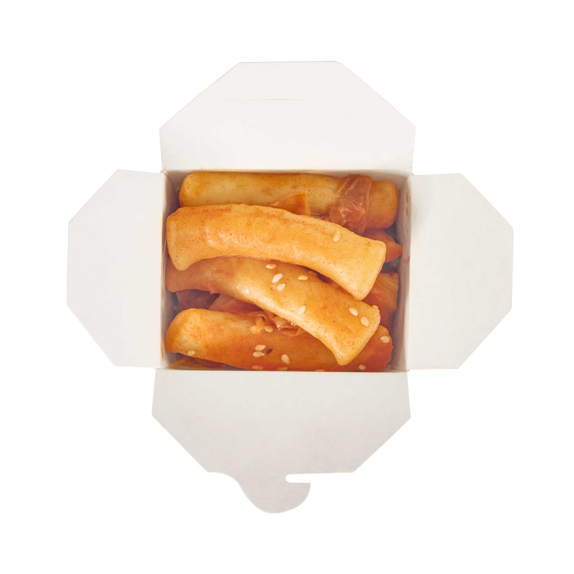 Bio Tek 8 oz Square White Paper Noodle Take Out Container - 2 3/4" x 2 1/4" x 2 1/2" - 50 count box